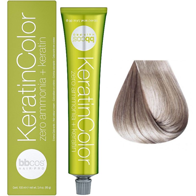 Bbcos Keratin Color Крем-краска для волос 9/21 блондин очень светлый пепельный фиолетовый, 100 мл