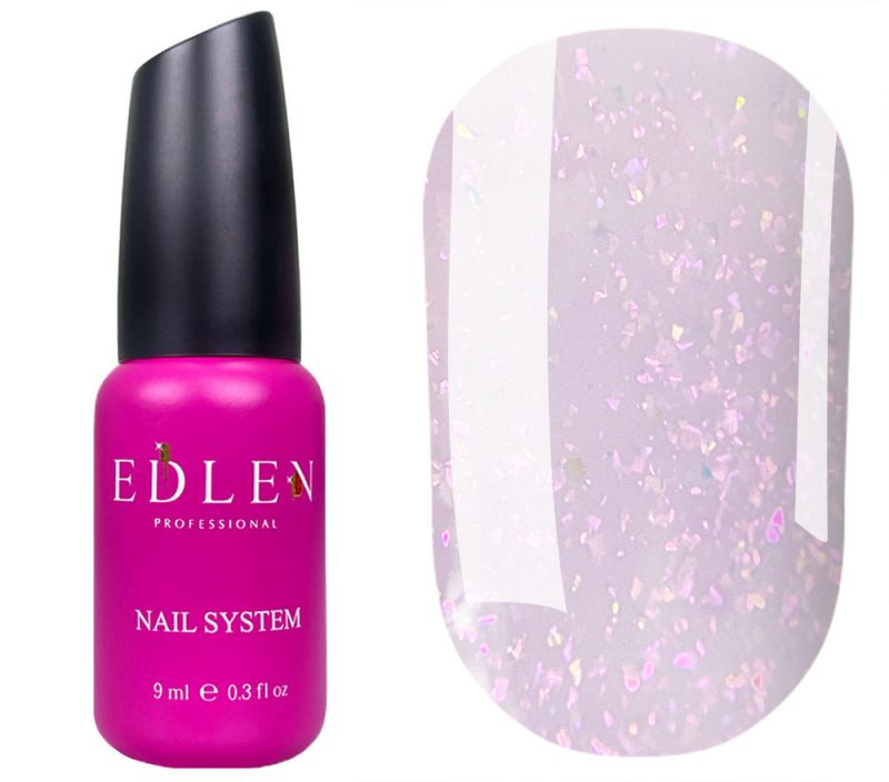 Edlen Nail base Cover base Shimmer 67 (milky purple with colored gold leaf), 9 ml