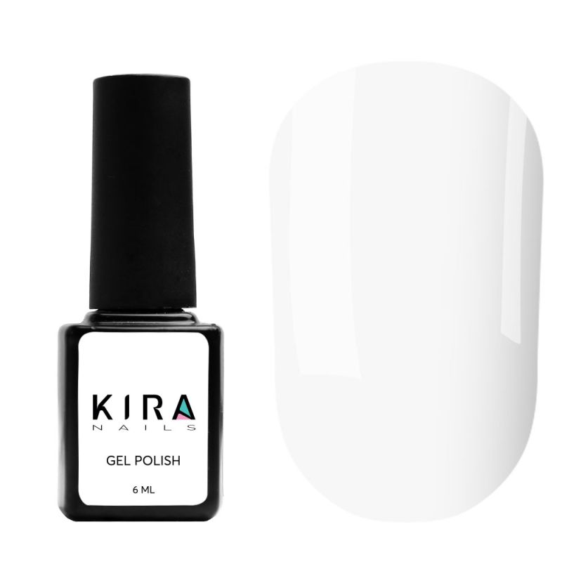 Kira Nails gel varnish No. 036 (white, enamel), 6 ml