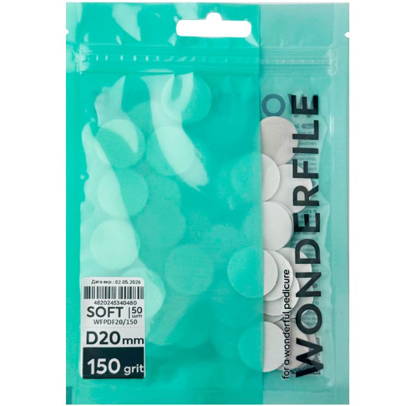 Wonderfile Files on foam for pedicure disc 20 mm, 150 gr (50 pcs)