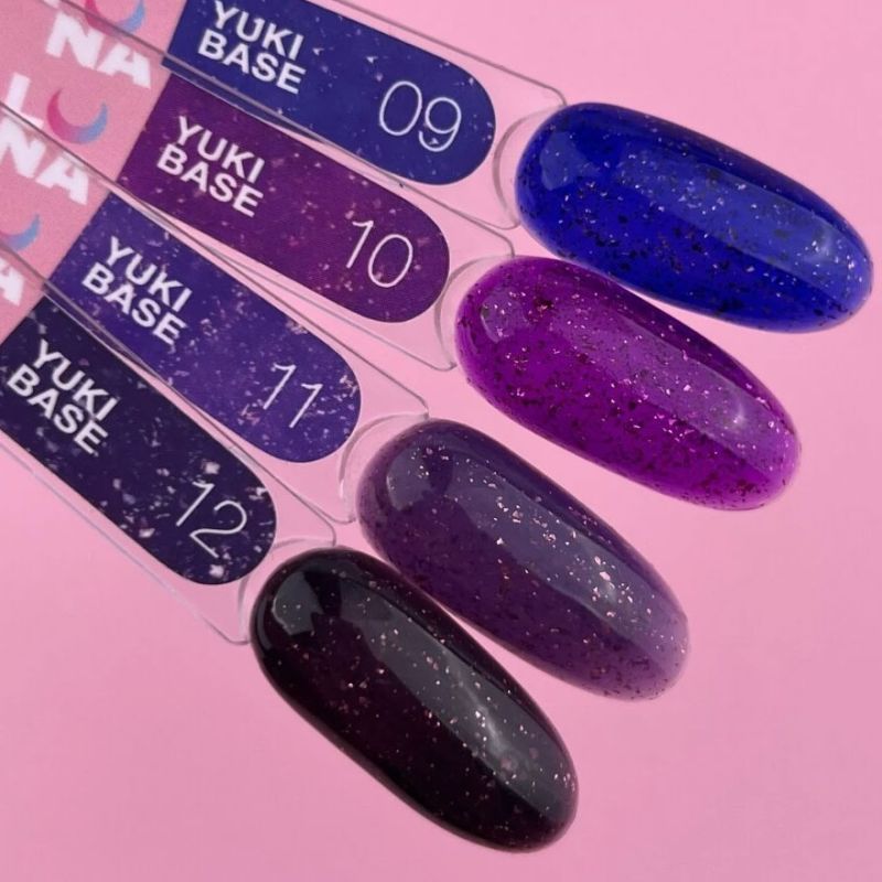 LUNA Yuki Base No. 9 (navy blue with pink leaf), 13 ml