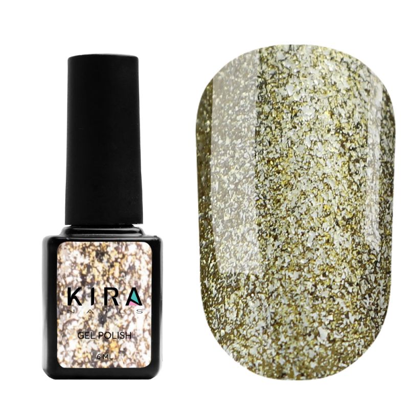 Kira Nails 24 Karat gel varnish No. 004 (gold with a lot of sparkles), 6 ml