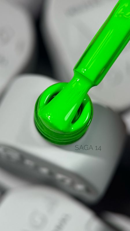 SAGA professional Gel Polish Marmalade 1 (green-yellow with flakes), 9 ml