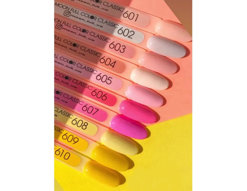 Гель-лак MOON FULL color Gel polish №609 (гірчичний, мікроблиск напівпрозорий), 8 мл