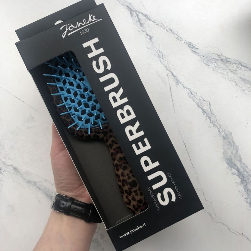 Janeke Superbrush Leopard Blue Hairbrush