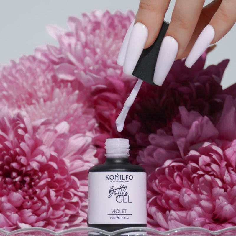 Komilfo Bottle Gel Violet з пензликом, 15 мл