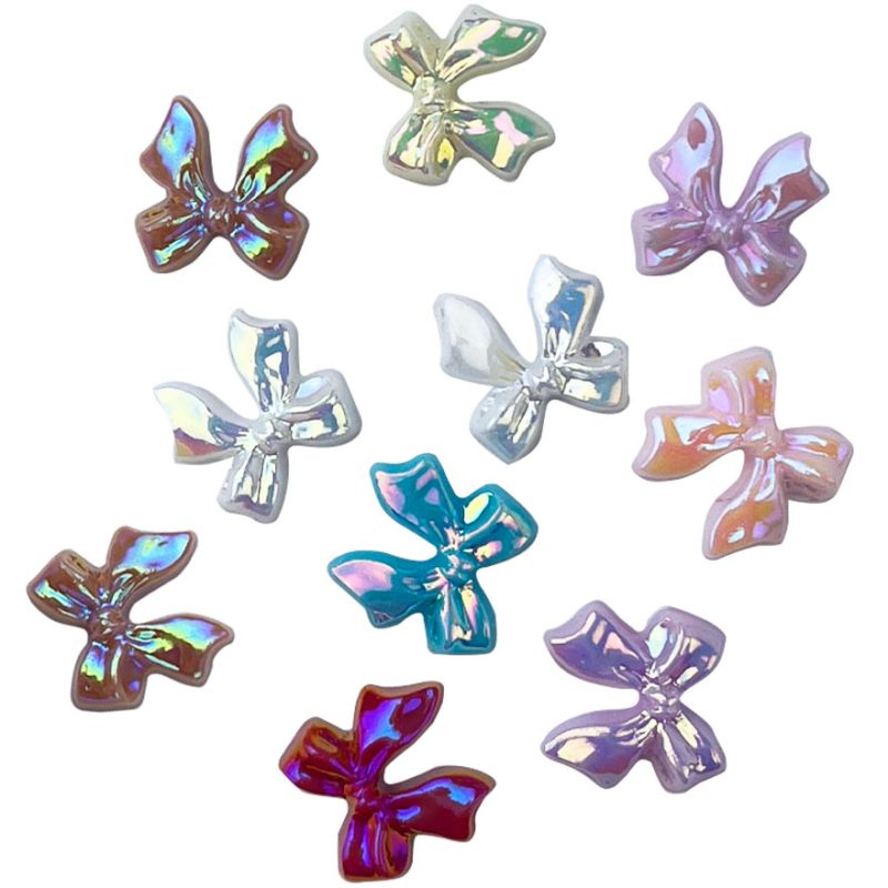 Декор для ногтей Coloured pearl Bows, mix, 11 x 11 мм, 10 шт