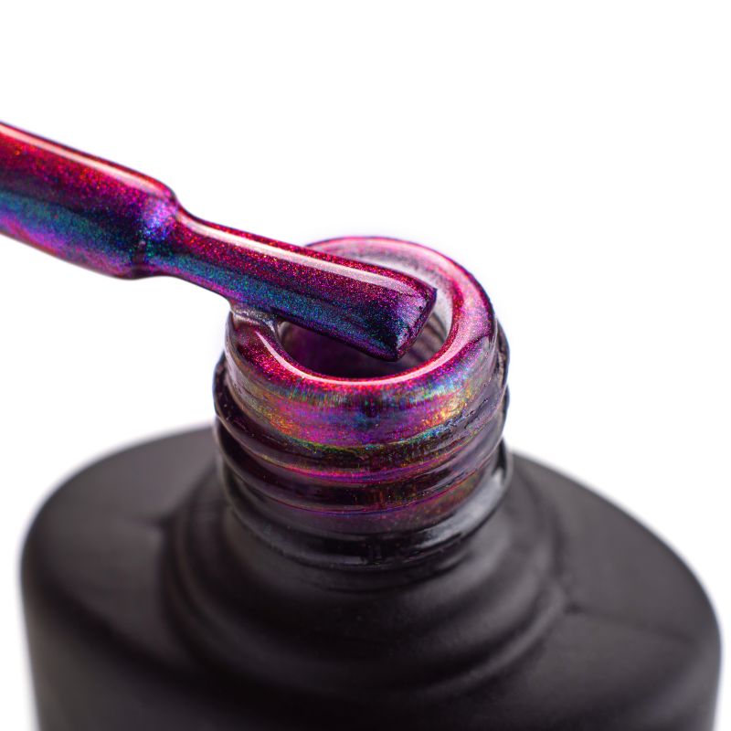Komilfo 9D Cat's eye 003 gel varnish (purple-copper, magnetic), 8 ml