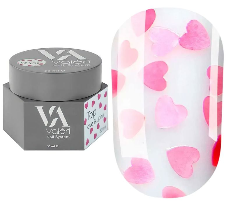 Valeri Топ для нігтів Top Love is... Pink, 30 мл