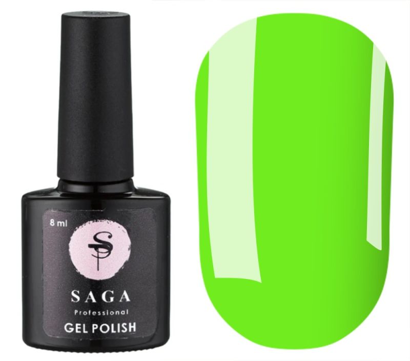 SAGA professional tropical BASE with brush 7 (light green, neon), 8 ml
