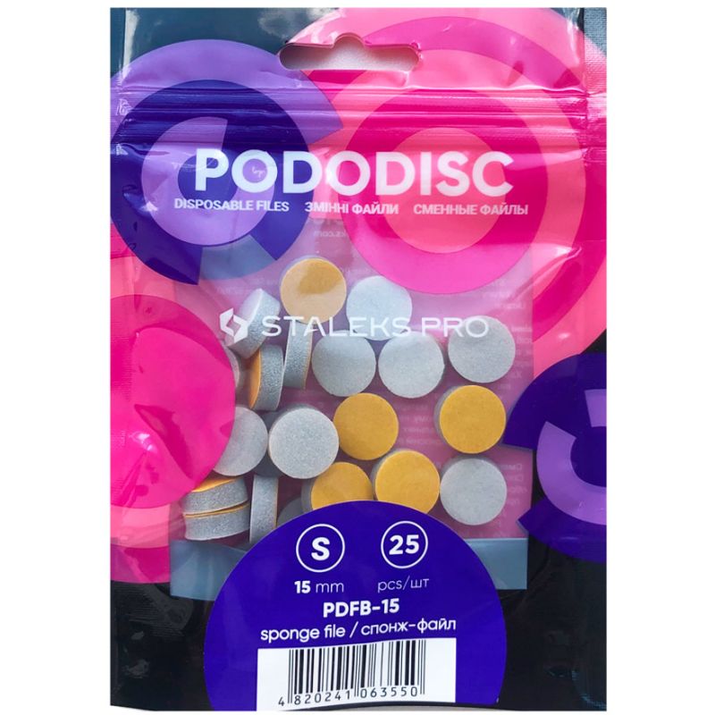Sponge file polisher for pedicure disc STALEKS PRO PODODISC S (25 pcs)