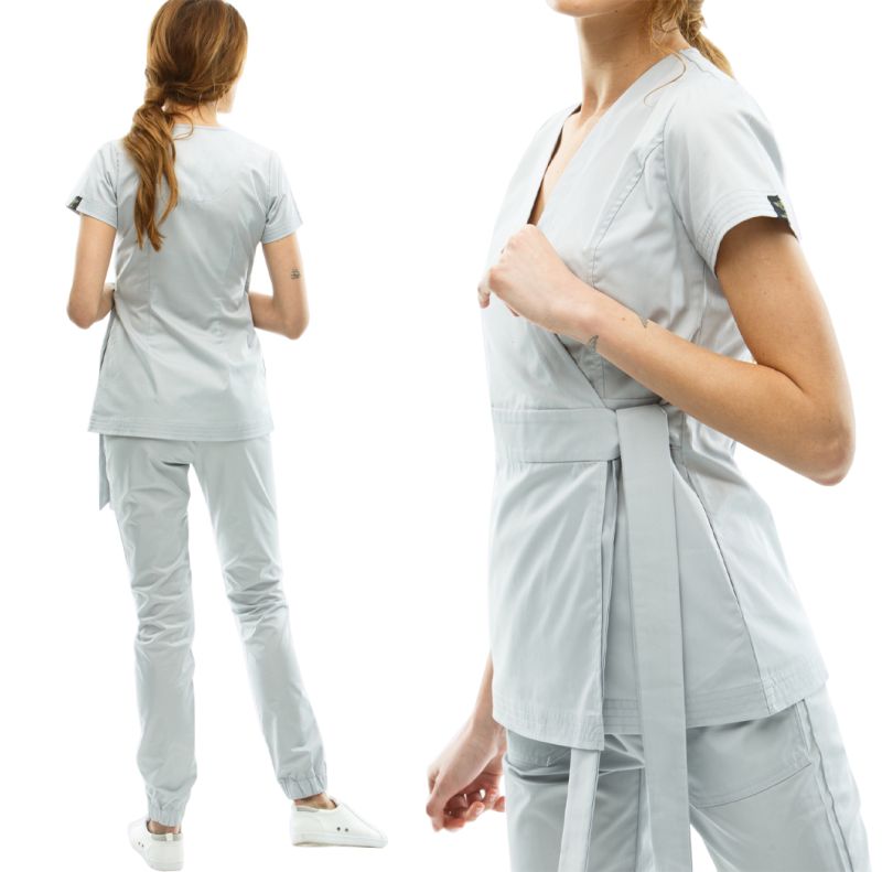Suit for manicurist 2889, light gray, size 46