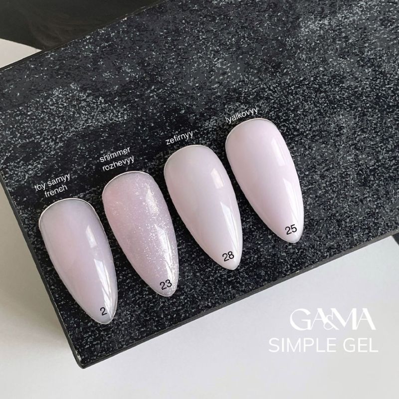 GA&MA Gel sample Simple gel 023 Shimmer rose, 15 ml