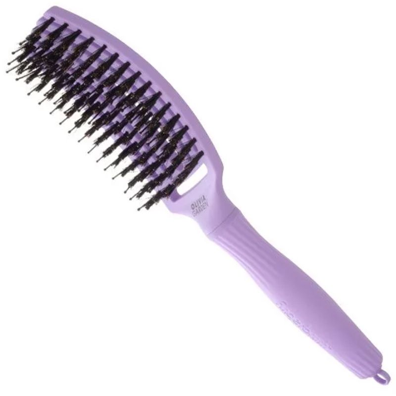 Olivia Garden Massage Brush Natural Bristle Finger Brush Combo Grape