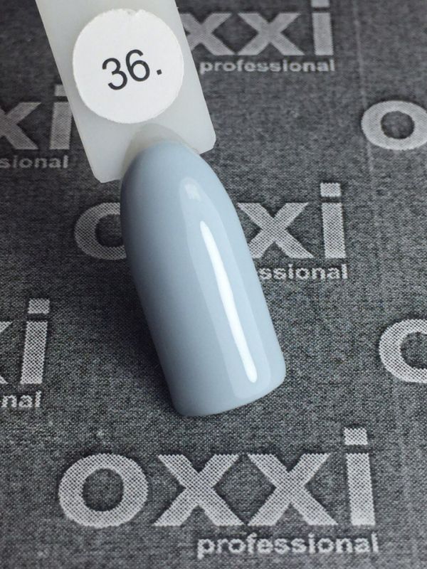 OXXI Гель-лак для ногтей №036 (голубовато-серый, эмаль), 10 мл