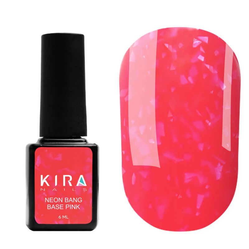 Kira Nails Neon Bang Base Pink, 6 мл