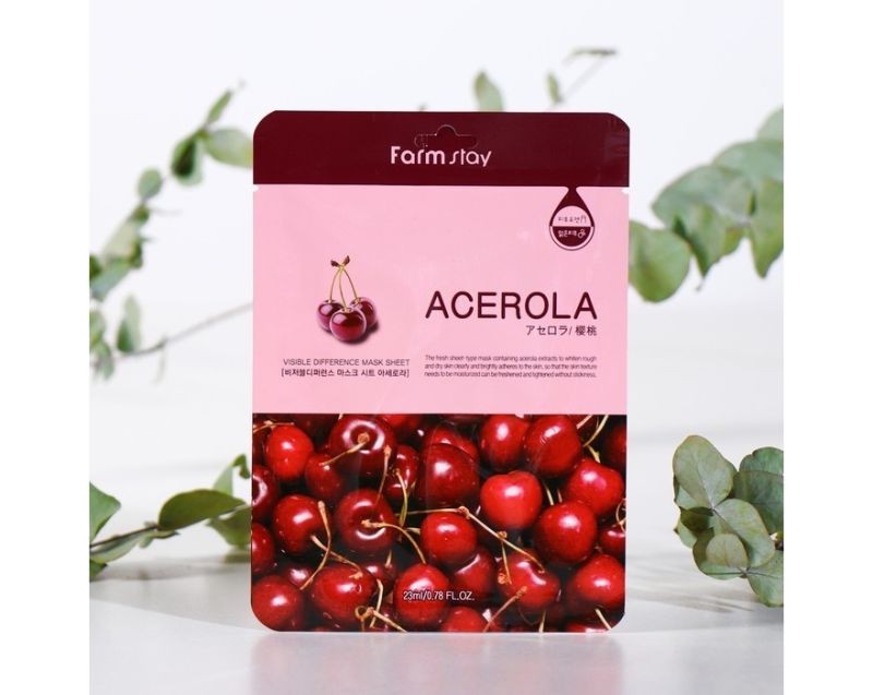 FARMSTAY Visible Difference Mask Sheet Acerola Тканинна маска з екстрактом ацероли, 23 мл