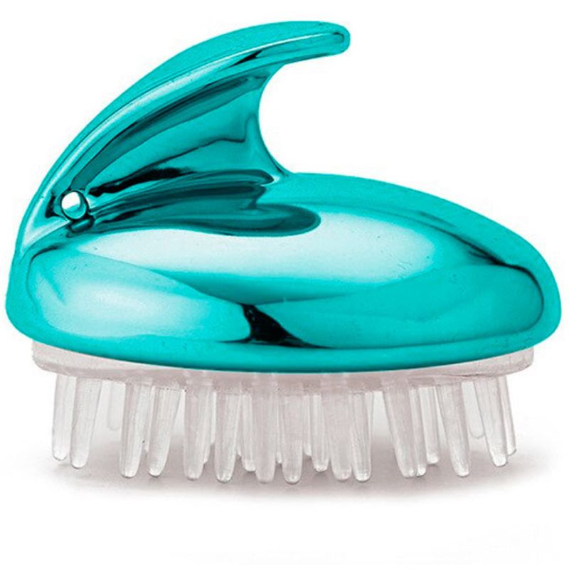 Massage brush for shampooing, turquoise