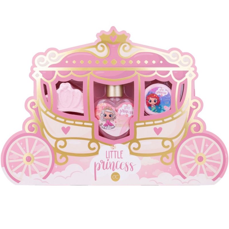 УЦІНКА до 08.2026 Accentra Little Princess Bath Care Set Набір з каретою (Пінка для душу, 80 мл + Бомбочка для ванни + Мило)