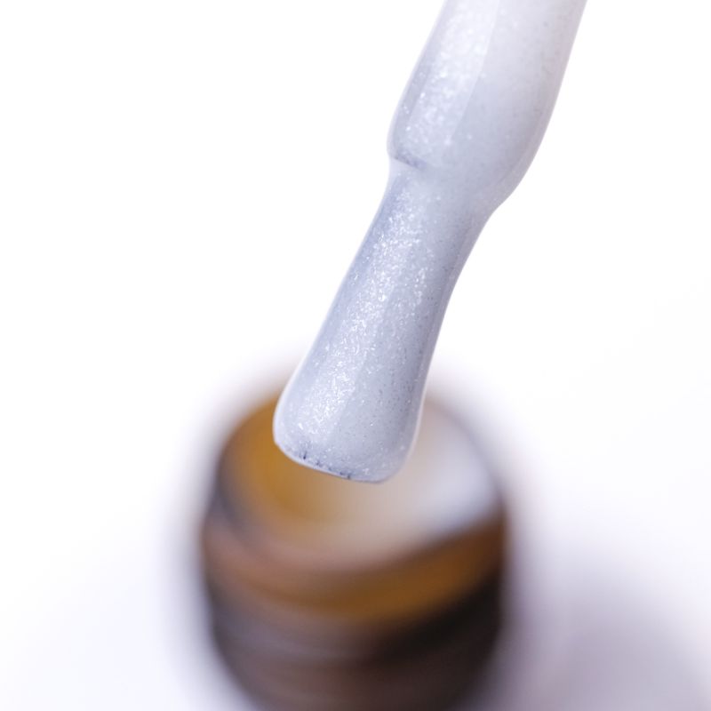 Каучукова камуфлююча база Atica для гель-лака Milky Sparkling White (молочний, мікроблиск), 15 мл