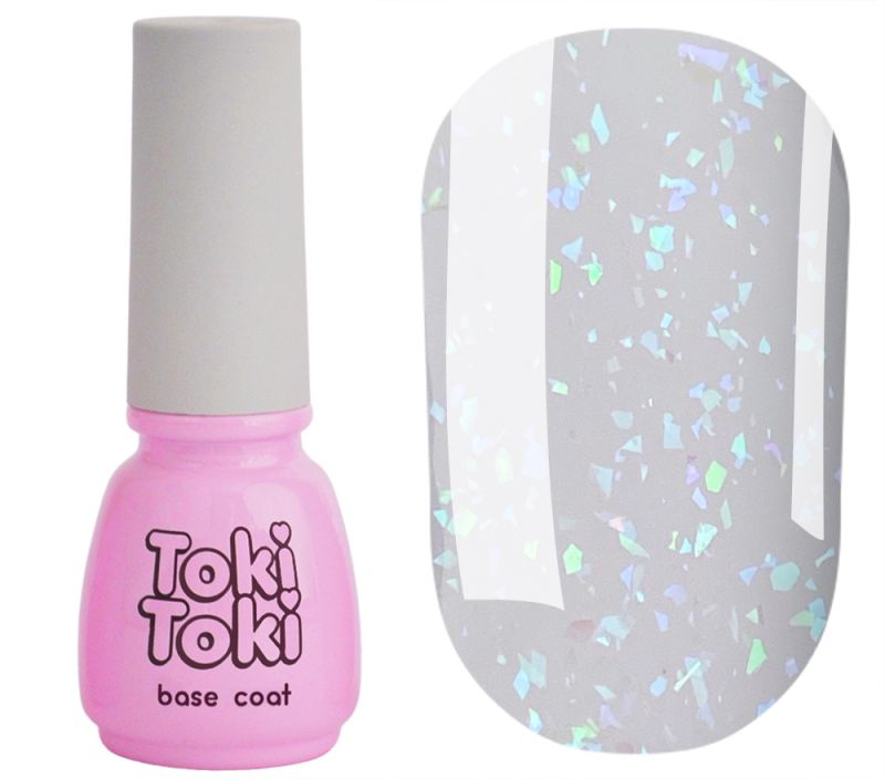 Toki Toki Nail base Stars Base SB03 (milky pink with gold leaf), 5 ml