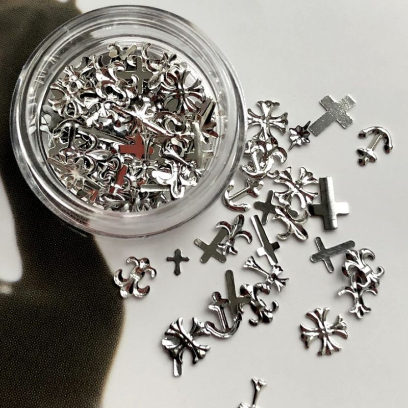 Декор для ногтей Metal, Silver Mix, 4-8 мм (в таре)