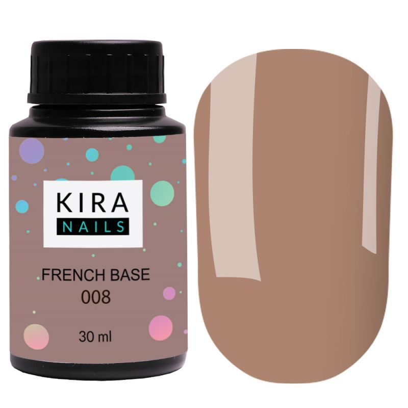 Kira Nails French Base 008 (теплый светло-коричневый), 30 мл