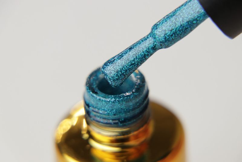 FOX gel varnish No. 169 (turquoise, glitter), 7 ml