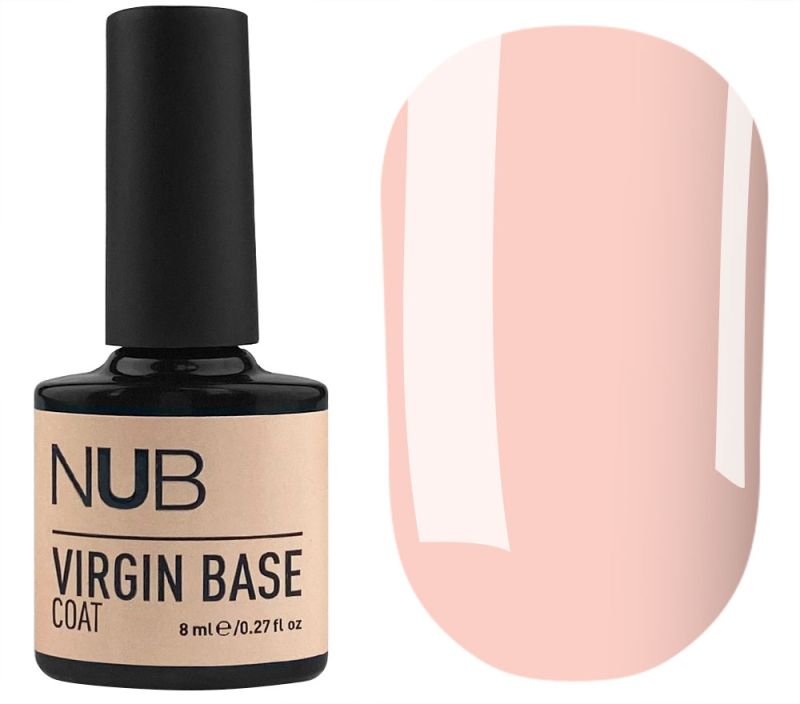 NUB Virgin Base Coat - new generation camouflage rubber base 04 (peach-pink), 8 ml