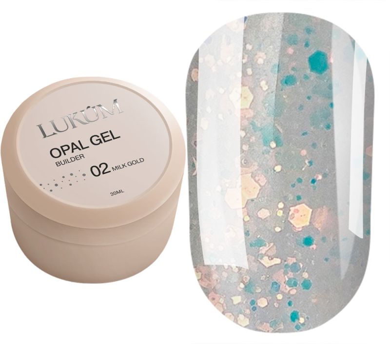 Lukum Гель для ногтей Builder Gel Opal №02 (Milk Gold), 30 мл