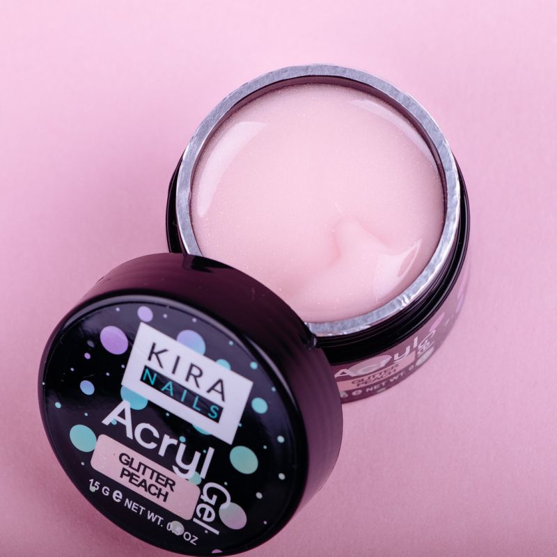 Kira Nails Acryl Gel Glitter Peach, 5 г