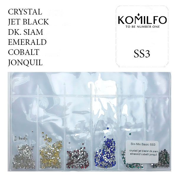 Komilfo стразы, Six-Mix Basic (1600 шт.), размер ss3
