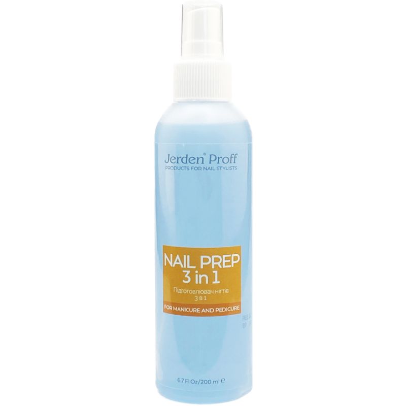 Jerden Proff Nail Prep 3 in 1 antiseptic, antifungal and degreaser for nails, 200 ml