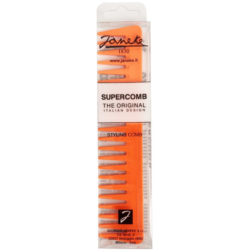Janeke Supercomb Hair Comb Orange Neon