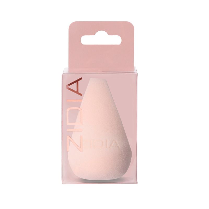 Спонж ZIDIA MakeUp Blender "Lia", лепесток, персиковый в коробочке (без латекса)