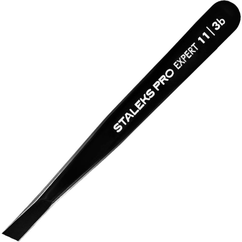 Staleks Pro - Пинцет для бровей EXPERT 11 TYPE 3, широкие скошеные кромки
