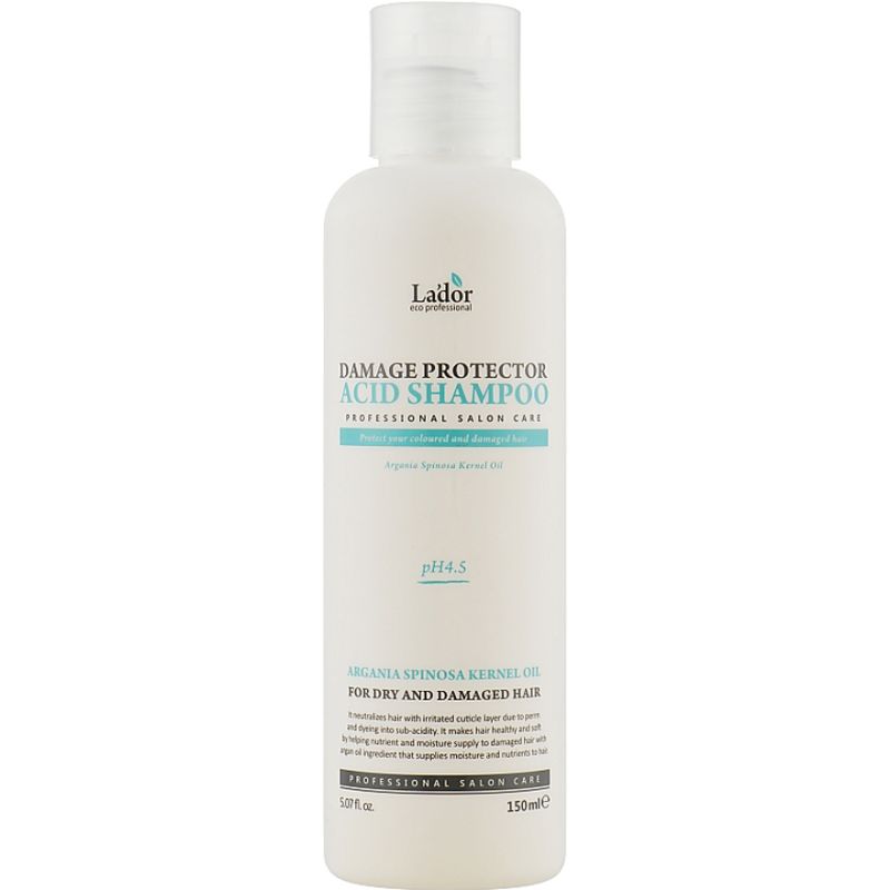 La'dor Damage Protector Acid Shampoo Low Alkaline Shampoo with Collagen and Argan Oil, 150 ml