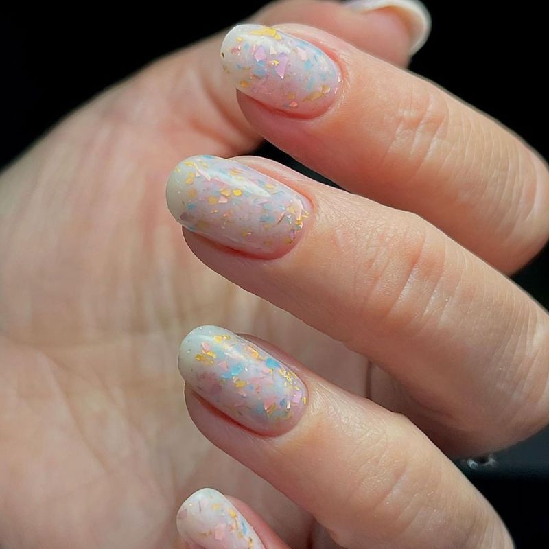 Siller Base Potal №05 (розово-молочный с цветной поталью), 8 мл