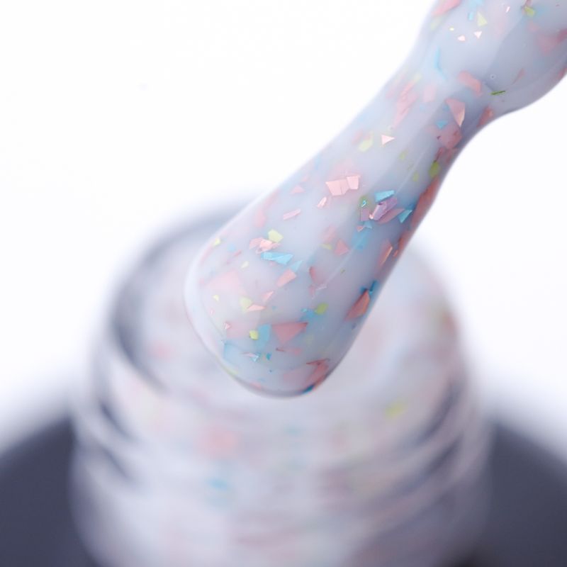NailApex French Base FRB14 camouflage base (milky with multi-colored leaf), 15 ml