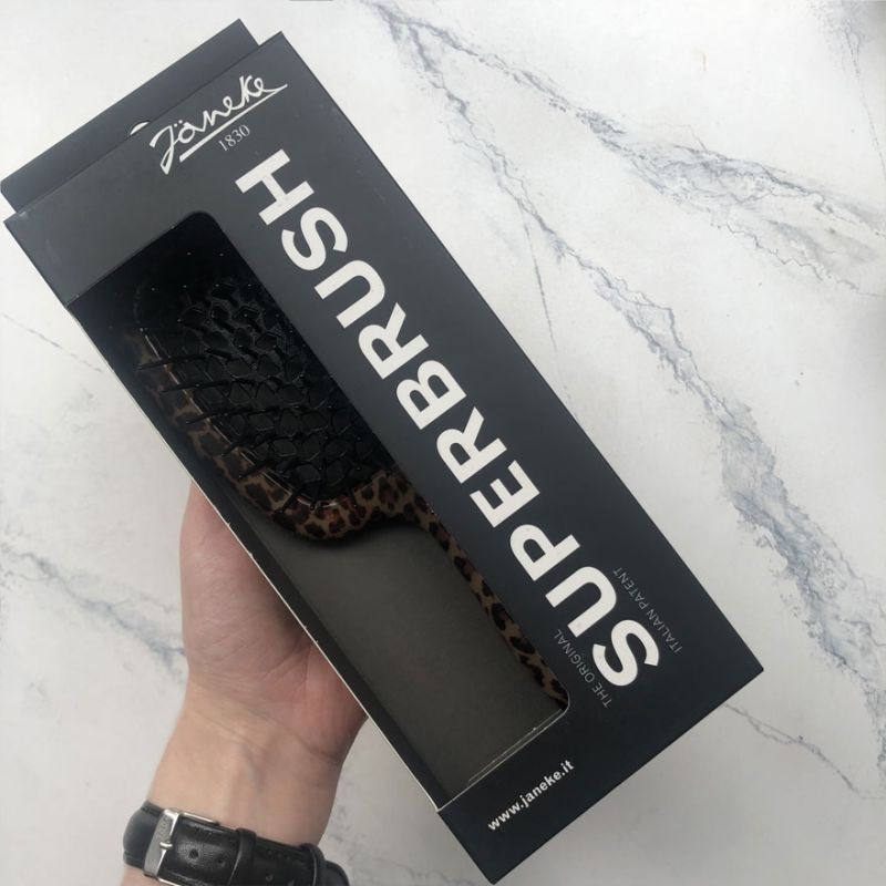 Janeke Superbrush Leopard & Black Hairbrush