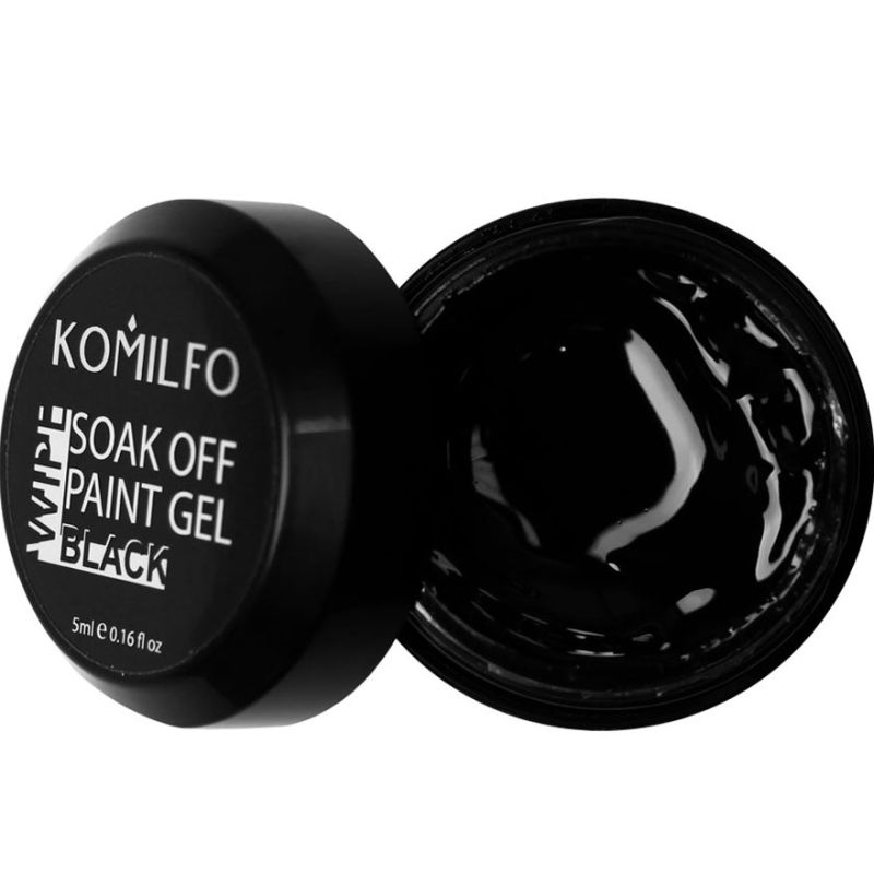 Soak off гель-краска Komilfo №001 Black (черный) с ЛС, 5 мл