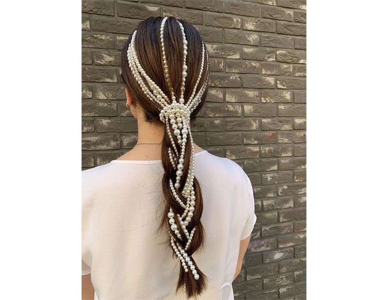 Pearls on a hairpin (4 ribbons) 1120С