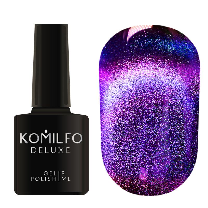 Gel polish Komilfo 9D Cat's eye 004 (purple blue, magnetic), 8 ml.