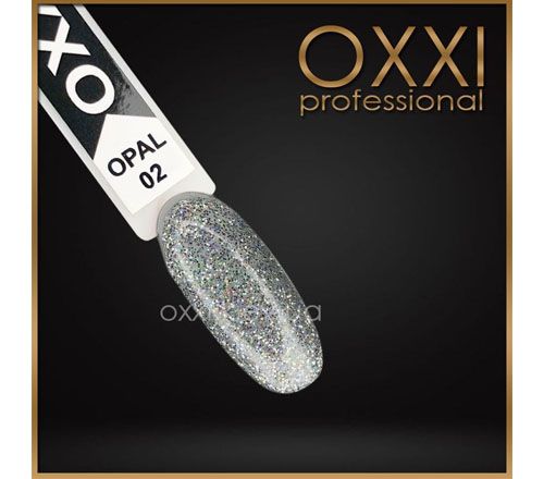 Гель-лак OXXI Professional Opal №02 (серебренный с разноцветными блестками), 10 мл