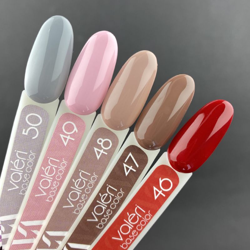 Valeri База для ногтей Color Base 049 (пудровый розовый), 12 мл