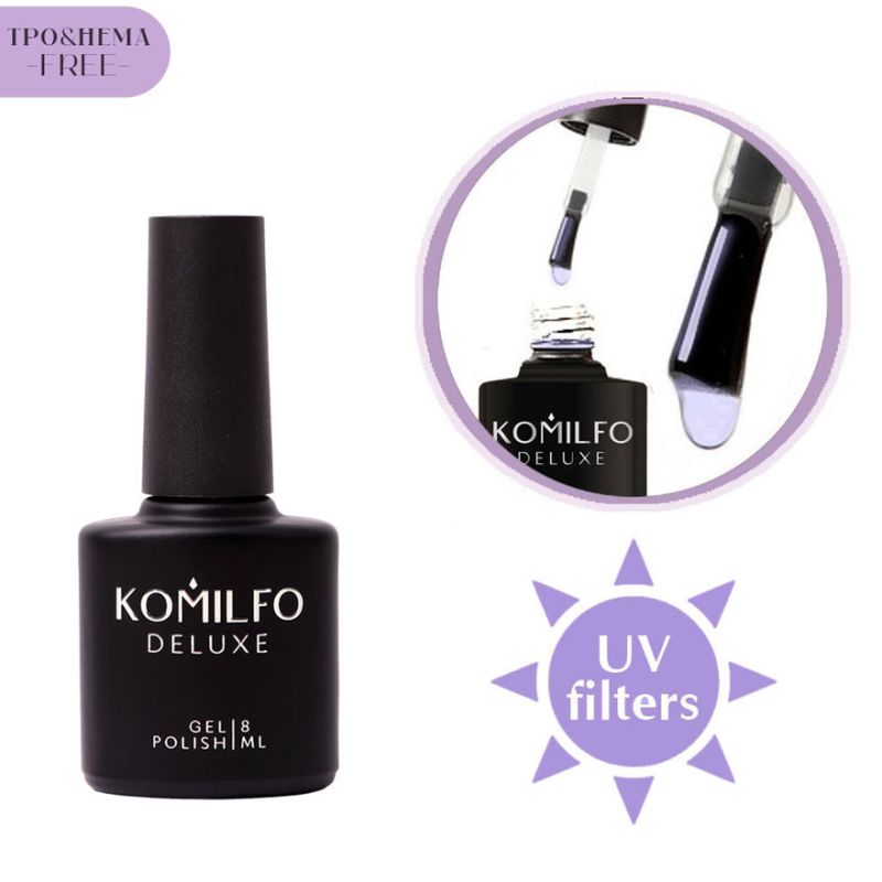 Komilfo No Wipe with Filters Top HEMA/TPO free - топ для нігтів, гель-лакова система, 8 мл
