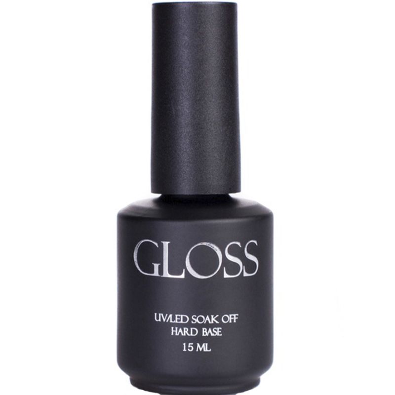 Gloss Hard Base - каучуковая основа для гель-лака с кистью, 15 мл