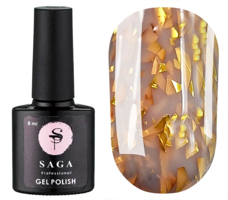 SAGA professional LEAF BASE 5 (light beige with gold leaf), 9 ml
