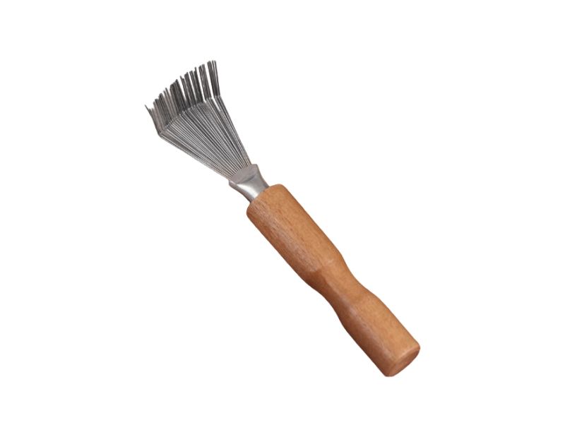 Cleaner for brushes and combs, wooden handle