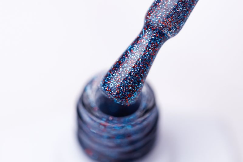 Гель-лак Molekula №101 (червоно-блакитне мерехтіння з блискітками), 11 мл